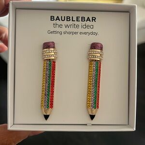 Baublebar pencil ✏️ rhinestone earrings NEW 2025
